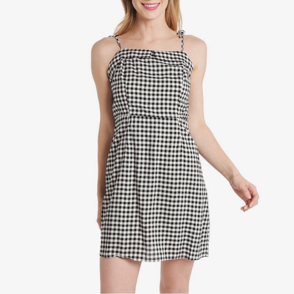 CUPCAKES AND CASHMERE GINGHAM MINI DRESS BLACK & WHITE CHECKERED MINI DRESS - Picture 16 of 16